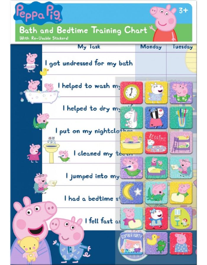Peppa Pig Potty Toilet Training Encouragement Reward Chart Reusable Stickers 