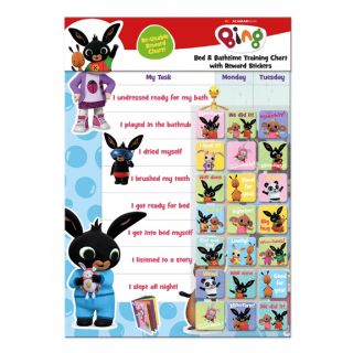 Bing Bath and Bedtime Training Chart with Reward Stickers