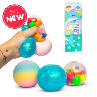 Rainbow and Dolphins Diddy Squish Balls 38685 Tobar