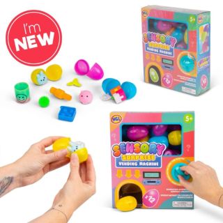 Mini Sensory Surprise Vending Machine - 12 Collectible Eggs with 6 Mochis & 6 Fidgets